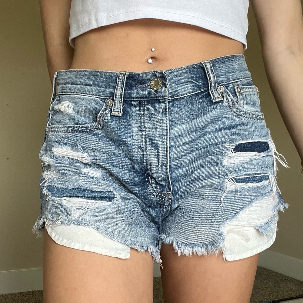 Vintage Distressed Blue AE Denim Shorts